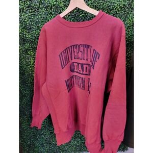 vtg 90s UNIVERSITY IOWA CHAMPION Crewneck xl // faded red father gift alumni dad